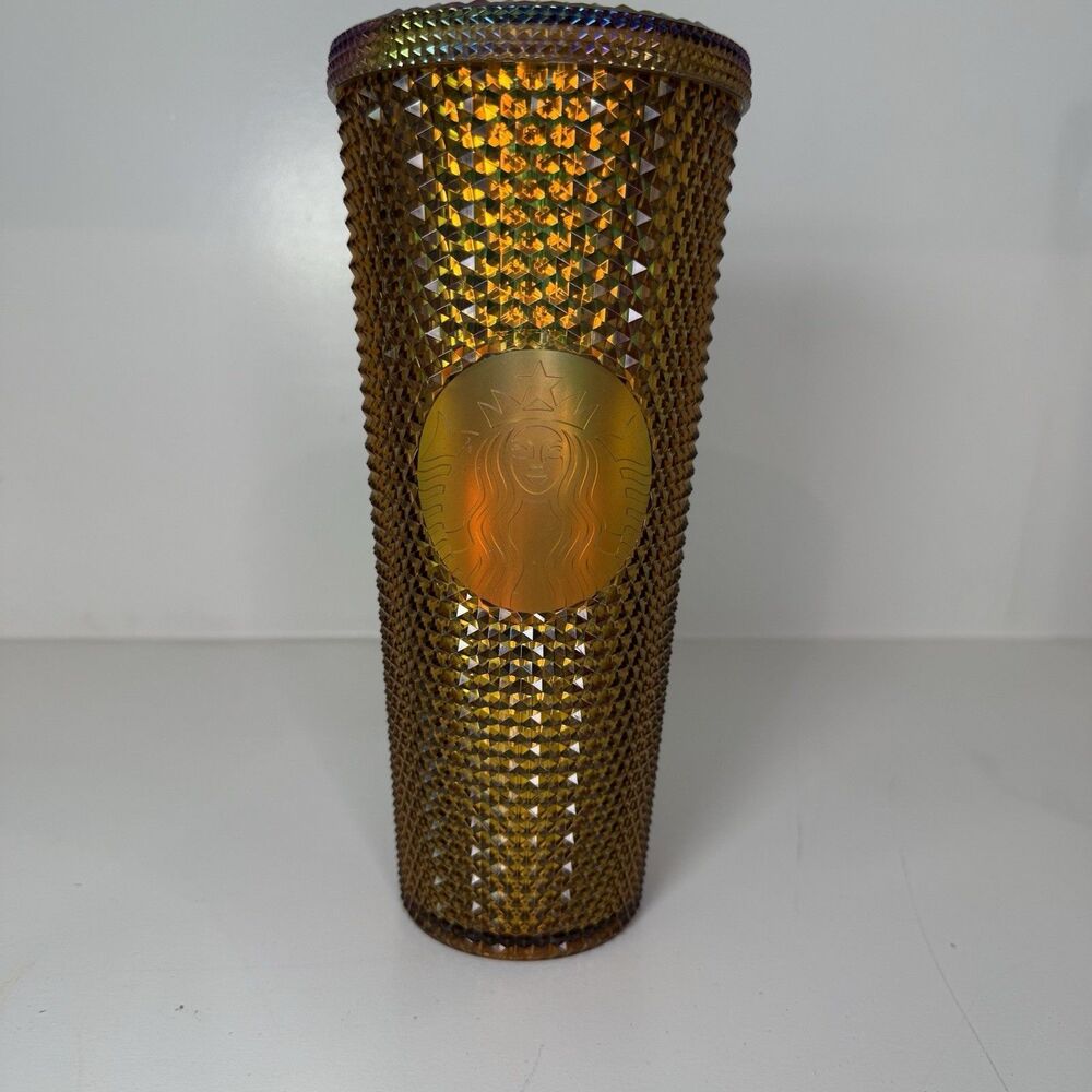 Starbucks 50th Anniversary Studded 24oz Gold Tumbler! (No Straw)